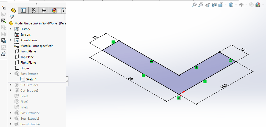 Model Guide Link in SolidWorks