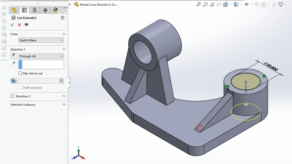 Model Lever Bracket in SolidWorks : (Gallery Serial No.19) – Mechnexus