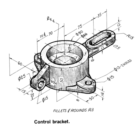 Model Control Bracket in SolidWorks