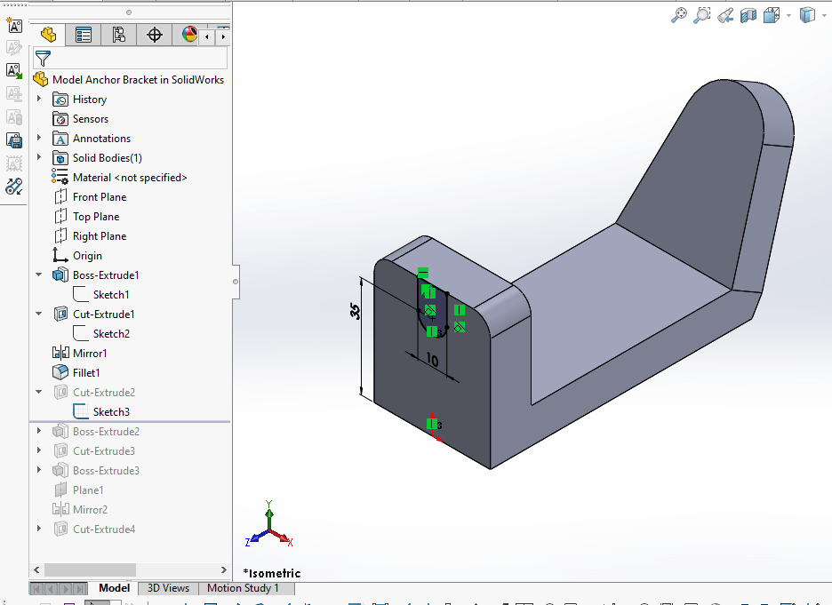 Model Anchor Bracket in SolidWorks – Mechnexus