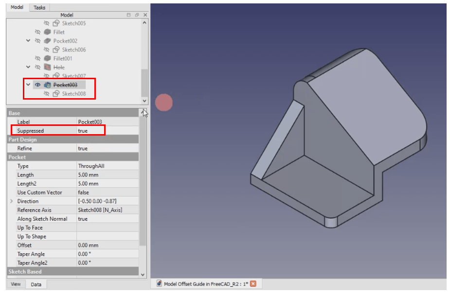 Suppress Part Feature in FreeCAD – Mechnexus