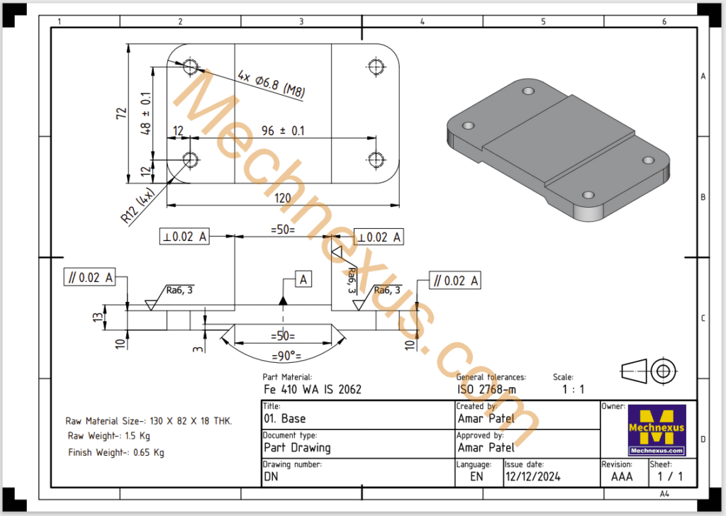 Drawing Of Base Plate