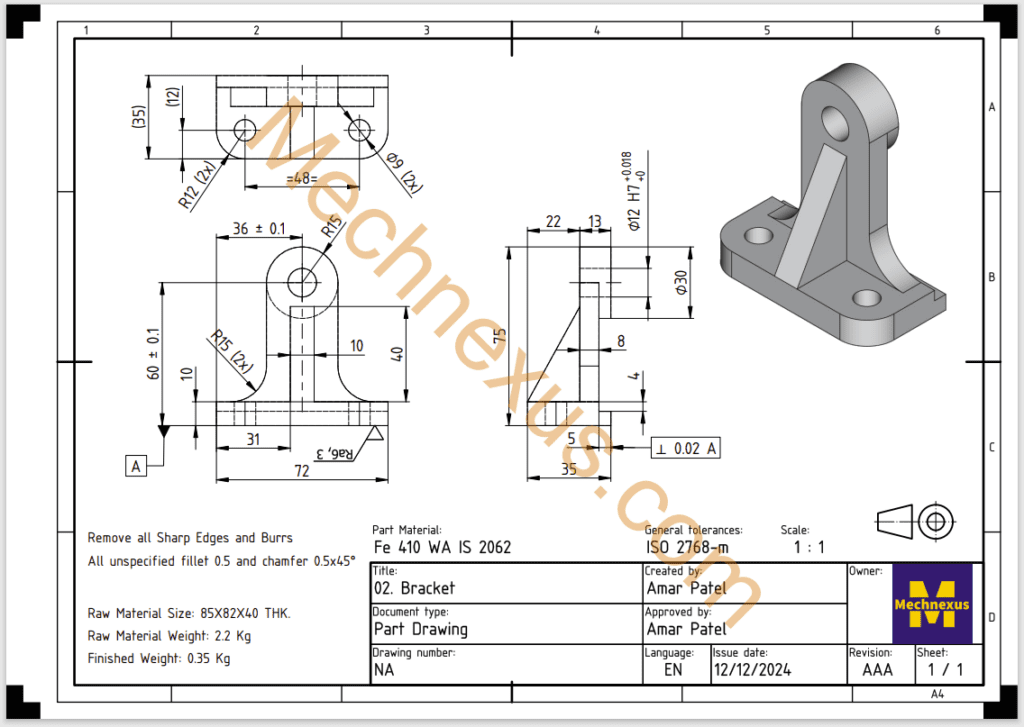 Drawing Of Bracket