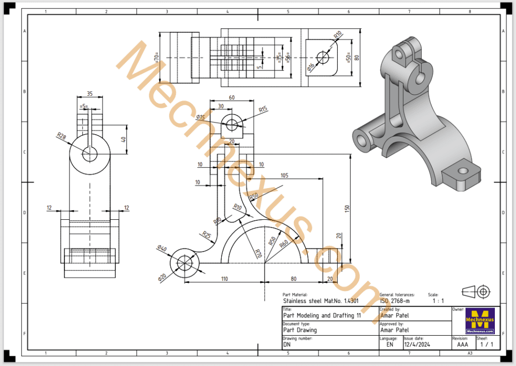 Part Modeling And Drafting 11