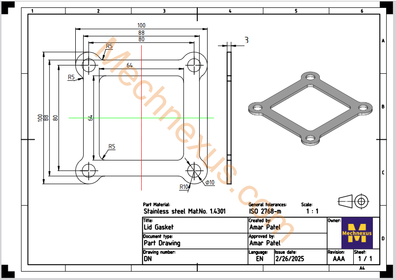 Lid Gasket Modeling & Detailing In Freecad R1