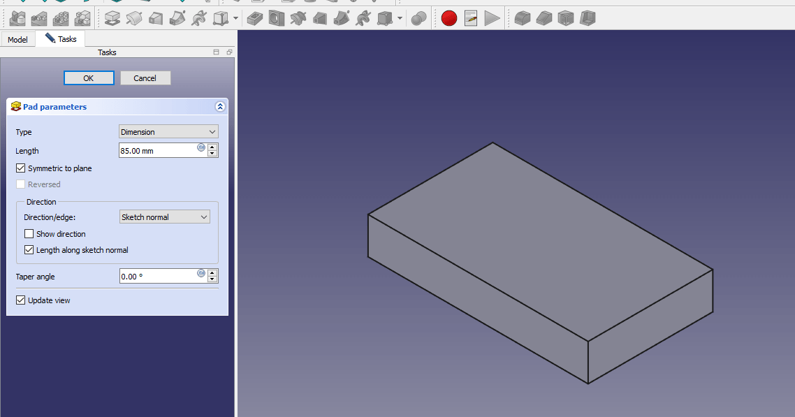 Model Actuator Mount in FreeCAD