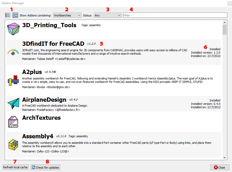 2026 10 22 21 40 07 AddonManager Main Std AddonMgr FreeCAD Documentation